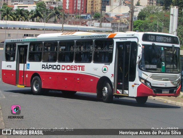 Rápido D´Oeste 4172 na cidade de Ribeirão Preto, São Paulo, Brasil, por Henrique Alves de Paula Silva. Número da foto: #10886637.