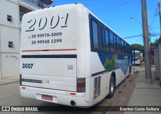 2001 Transportes e Turismo 3007 na cidade de Piúma, Espírito Santo, Brasil, por Everton Costa Goltara. ID da foto: 10886267.