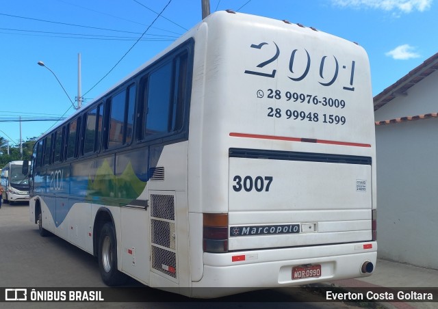 2001 Transportes e Turismo 3007 na cidade de Piúma, Espírito Santo, Brasil, por Everton Costa Goltara. Número da foto: #10886265.