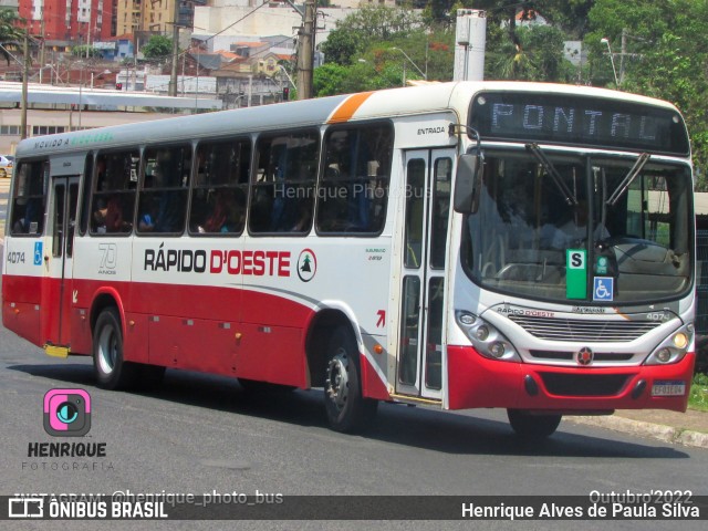 Rápido D´Oeste 4074 na cidade de Ribeirão Preto, São Paulo, Brasil, por Henrique Alves de Paula Silva. Número da foto: #10886638.
