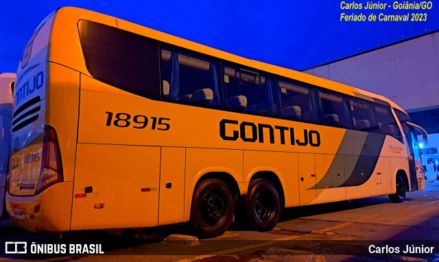 Empresa Gontijo de Transportes 18915 na cidade de Goiânia, Goiás, Brasil, por Carlos Júnior. ID da foto: 10889316.