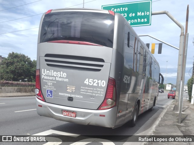 Empresa de Ônibus Pássaro Marron 45.210 na cidade de São Paulo, São Paulo, Brasil, por Rafael Lopes de Oliveira. Número da foto: #10890761.