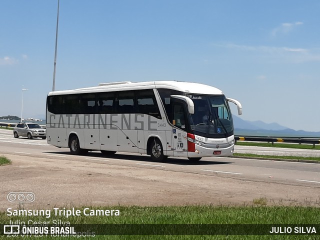 Auto Viação Catarinense 3442 na cidade de Florianópolis, Santa Catarina, Brasil, por JULIO SILVA. ID da foto: 10889992.