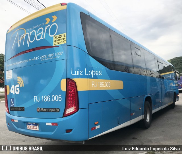 Viação Nossa Senhora do Amparo RJ 186.006 na cidade de Niterói, Rio de Janeiro, Brasil, por Luiz Eduardo Lopes da Silva. ID da foto: 10890097.