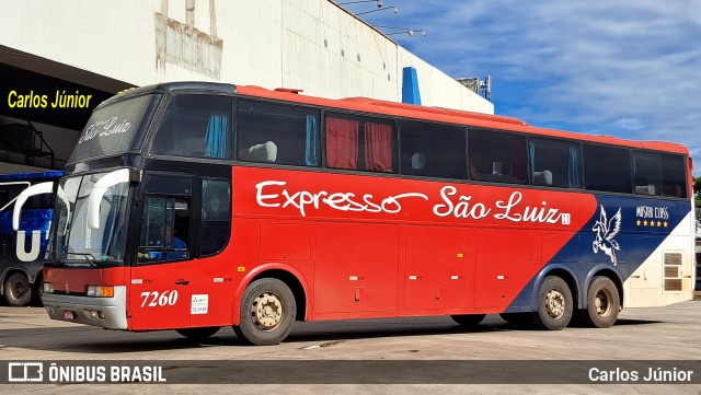 Expresso São Luiz 7260 na cidade de Goiânia, Goiás, Brasil, por Carlos Júnior. ID da foto: 10892935.