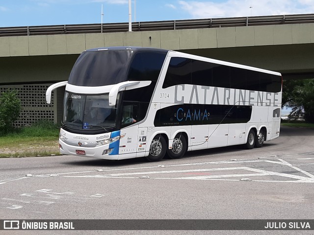 Auto Viação Catarinense 3704 na cidade de Florianópolis, Santa Catarina, Brasil, por JULIO SILVA. ID da foto: 10889918.