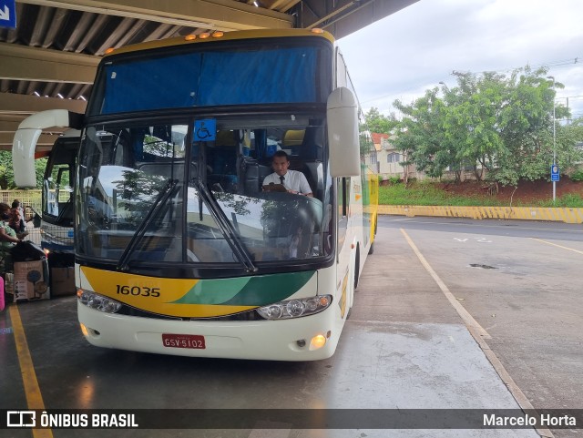 Empresa Gontijo de Transportes 16035 na cidade de Ribeirão Preto, São Paulo, Brasil, por Marcelo Horta. ID da foto: 10890276.