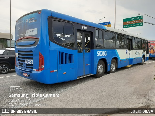 Transol Transportes Coletivos 50383 na cidade de Florianópolis, Santa Catarina, Brasil, por JULIO SILVA. ID da foto: 10895237.