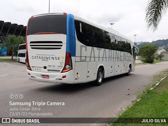 Auto Viação Catarinense 3440 na cidade de Florianópolis, Santa Catarina, Brasil, por JULIO SILVA. ID da foto: 10895334.