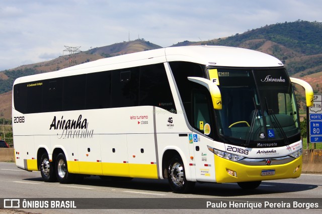 Viação Ariranha 20188 na cidade de Roseira, São Paulo, Brasil, por Paulo Henrique Pereira Borges. ID da foto: 10894361.