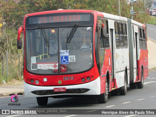 Itajaí Transportes Coletivos 2913 na cidade de Campinas, São Paulo, Brasil, por Henrique Alves de Paula Silva. ID da foto: 10893511.