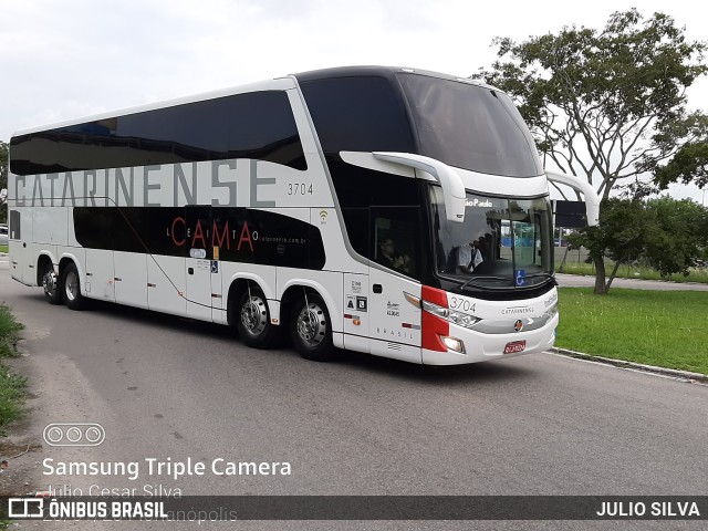 Auto Viação Catarinense 3704 na cidade de Florianópolis, Santa Catarina, Brasil, por JULIO SILVA. ID da foto: 10895331.