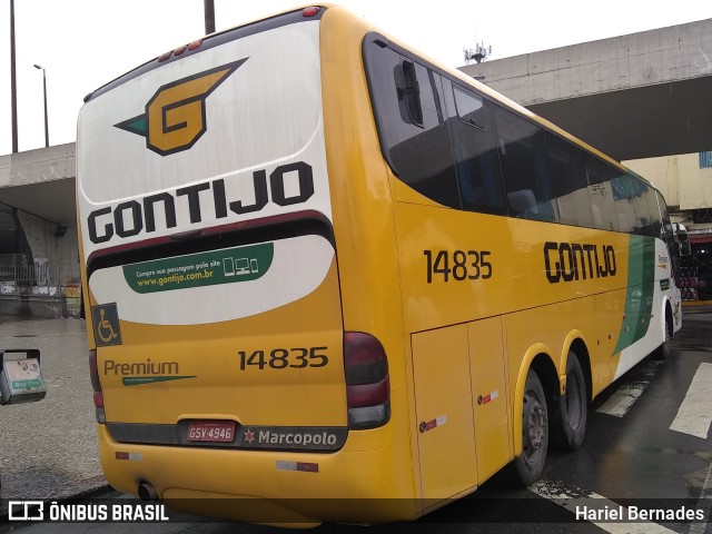 Empresa Gontijo de Transportes 14835 na cidade de Belo Horizonte, Minas Gerais, Brasil, por Hariel Bernades. ID da foto: 10893861.