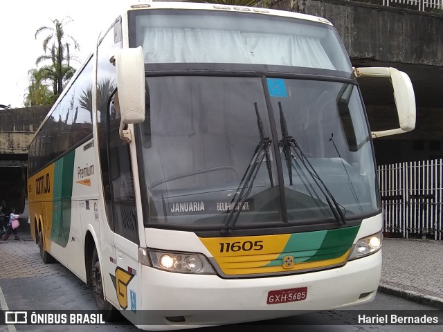 Empresa Gontijo de Transportes 11605 na cidade de Belo Horizonte, Minas Gerais, Brasil, por Hariel Bernades. ID da foto: 10893840.