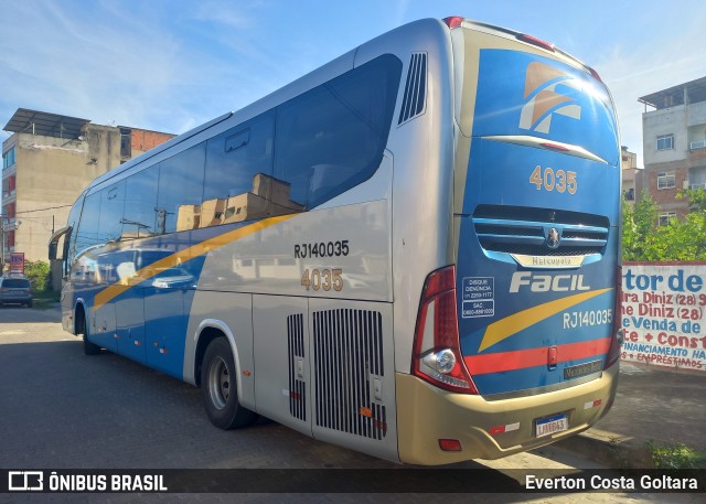 Fácil Transportes e Turismo RJ 140.035 na cidade de Piúma, Espírito Santo, Brasil, por Everton Costa Goltara. ID da foto: 10897833.