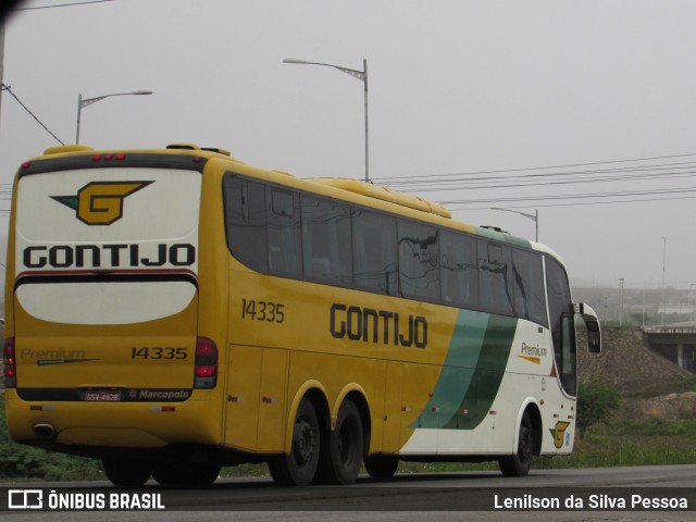 Empresa Gontijo de Transportes 14335 na cidade de Caruaru, Pernambuco, Brasil, por Lenilson da Silva Pessoa. ID da foto: 10897593.