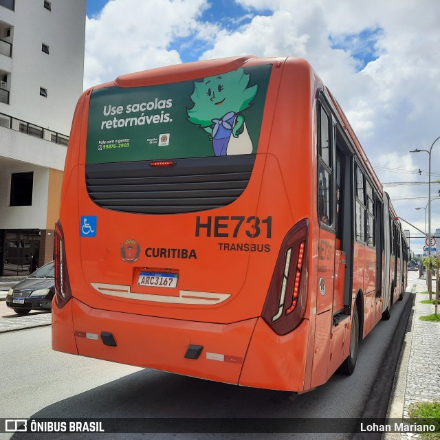 Auto Viação Redentor HE731 na cidade de Curitiba, Paraná, Brasil, por Lohan Mariano. Número da foto: #10900606.