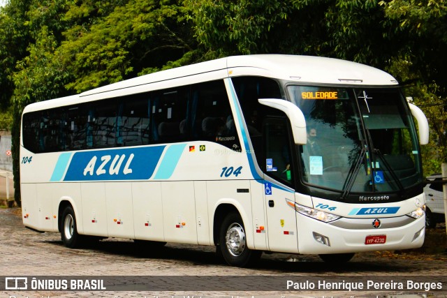 Expresso Azul 104 na cidade de Lajeado, Rio Grande do Sul, Brasil, por Paulo Henrique Pereira Borges. Número da foto: #10901232.