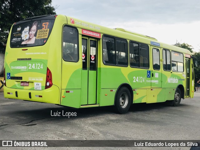 Viação Fortaleza 2.4.124 na cidade de Niterói, Rio de Janeiro, Brasil, por Luiz Eduardo Lopes da Silva. Número da foto: #10900524.