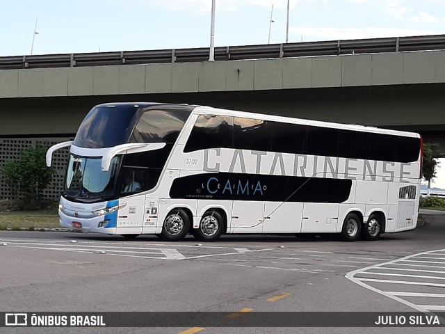 Auto Viação Catarinense 3702 na cidade de Florianópolis, Santa Catarina, Brasil, por JULIO SILVA. ID da foto: 10901702.