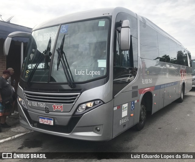 Auto Viação 1001 RJ 108.1160 na cidade de Niterói, Rio de Janeiro, Brasil, por Luiz Eduardo Lopes da Silva. ID da foto: 10903525.