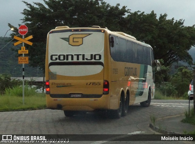 Empresa Gontijo de Transportes 17155 na cidade de Cubatão, São Paulo, Brasil, por Moiséis Inácio. ID da foto: 10902982.