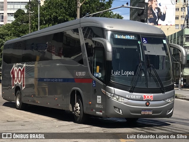 Auto Viação 1001 RJ 108.107 na cidade de Niterói, Rio de Janeiro, Brasil, por Luiz Eduardo Lopes da Silva. ID da foto: 10904733.