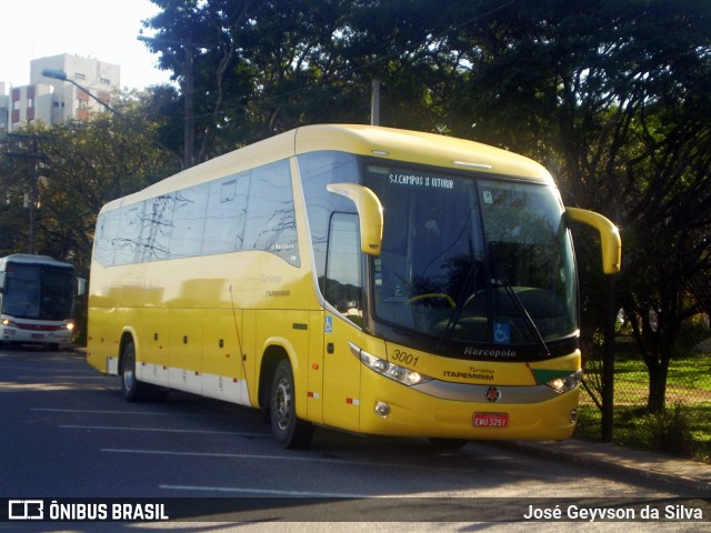 Viação Itapemirim 3001 na cidade de São José dos Campos, São Paulo, Brasil, por José Geyvson da Silva. ID da foto: 10906548.