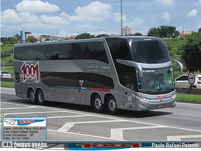 Auto Viação 1001 RJ 108.650 na cidade de São José dos Campos, São Paulo, Brasil, por Paulo Rafael Peixoto. ID da foto: 10904656.