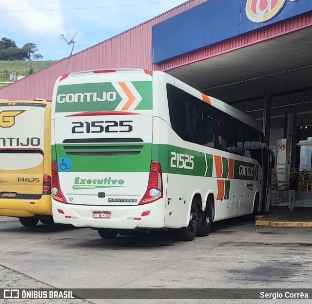 Empresa Gontijo de Transportes 21525 na cidade de João Monlevade, Minas Gerais, Brasil, por Sergio Corrêa. ID da foto: 10905792.