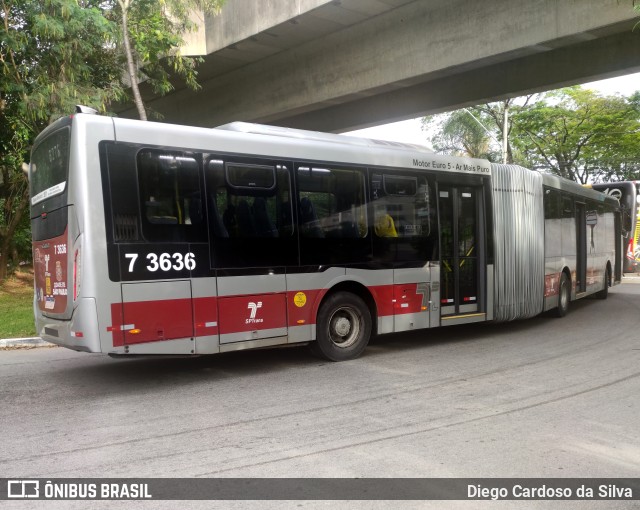 Viação Metrópole Paulista - Zona Sul 7 3636 na cidade de São Paulo, São Paulo, Brasil, por Diego Cardoso da Silva. Número da foto: #10904561.