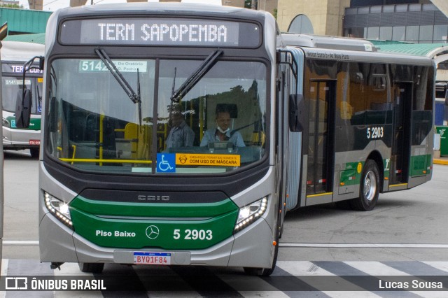 Via Sudeste Transportes S.A. 5 2903 na cidade de São Paulo, São Paulo, Brasil, por Lucas Sousa. ID da foto: 10911238.