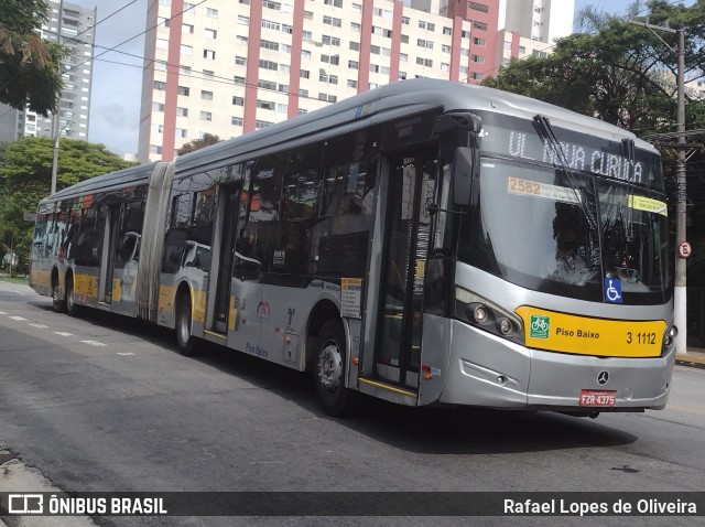 Viação Metrópole Paulista - Zona Leste 3 1112 na cidade de São Paulo, São Paulo, Brasil, por Rafael Lopes de Oliveira. ID da foto: 10910284.