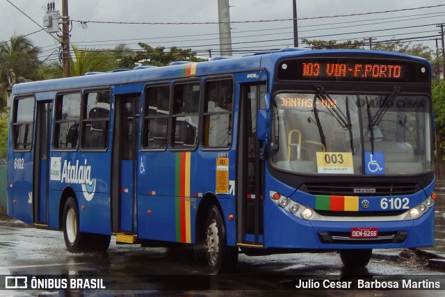Viação Atalaia Transportes 6102 na cidade de Aracaju, Sergipe, Brasil, por Julio Cesar  Barbosa Martins. Número da foto: #10908519.