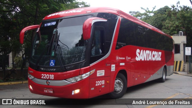 Viação Santa Cruz 22018 na cidade de São Paulo, São Paulo, Brasil, por André Lourenço de Freitas. ID da foto: 10909971.