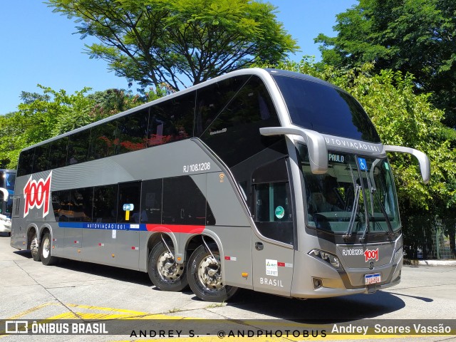 Auto Viação 1001 RJ 108.1208 na cidade de São Paulo, São Paulo, Brasil, por Andrey  Soares Vassão. ID da foto: 10908654.