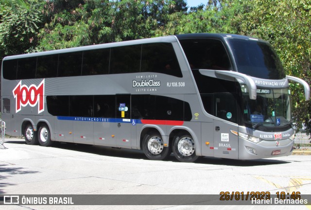 Auto Viação 1001 RJ 108.508 na cidade de São Paulo, São Paulo, Brasil, por Hariel Bernades. ID da foto: 10912049.