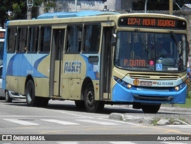 Master Transportes Coletivos de Passageiros RJ 159.008 na cidade de Nova Iguaçu, Rio de Janeiro, Brasil, por Augusto César. ID da foto: 10911341.