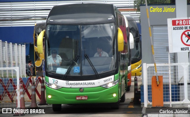 Transbrasiliana Transportes e Turismo 51037 na cidade de Goiânia, Goiás, Brasil, por Carlos Júnior. ID da foto: 10839259.