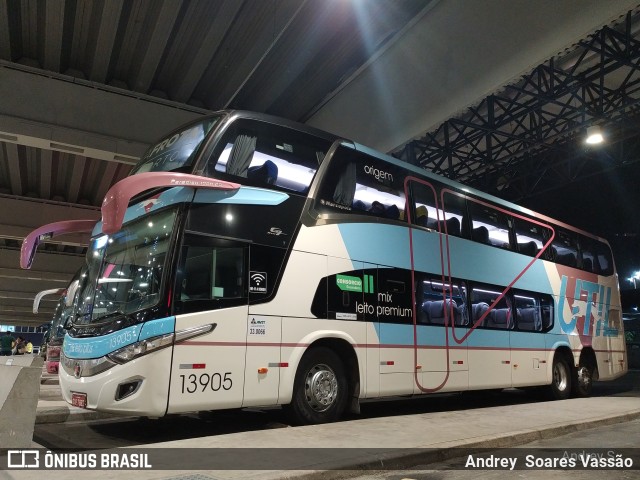 UTIL - União Transporte Interestadual de Luxo 13905 na cidade de Santos, São Paulo, Brasil, por Andrey  Soares Vassão. Número da foto: #10837890.