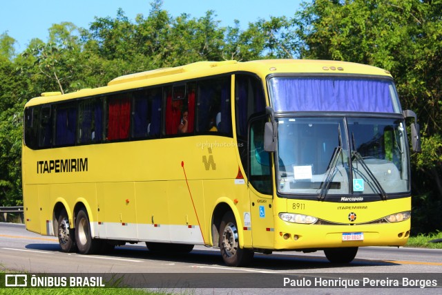 Viação Itapemirim 8911 na cidade de Barra do Piraí, Rio de Janeiro, Brasil, por Paulo Henrique Pereira Borges. ID da foto: 10839117.