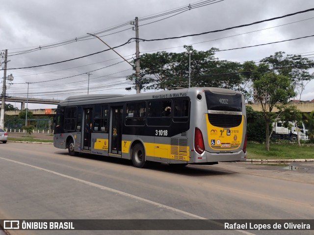 Viação Metrópole Paulista - Zona Leste 3 1018 na cidade de São Paulo, São Paulo, Brasil, por Rafael Lopes de Oliveira. Número da foto: #10838074.