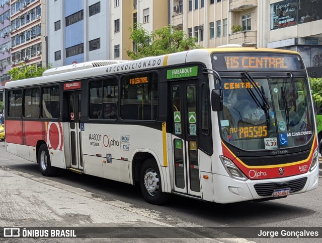 Auto Viação Alpha A48001 na cidade de Rio de Janeiro, Rio de Janeiro, Brasil, por Jorge Gonçalves. Número da foto: #10841960.