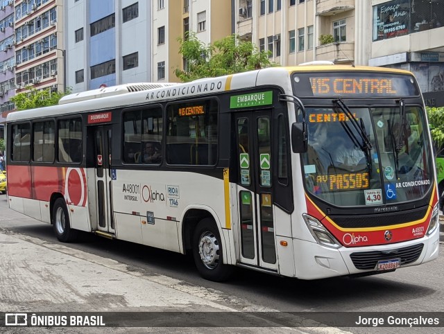 Auto Viação Alpha A48001 na cidade de Rio de Janeiro, Rio de Janeiro, Brasil, por Jorge Gonçalves. ID da foto: 10841960.