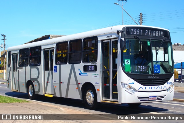 Viação Atibaia São Paulo 6520 na cidade de Atibaia, São Paulo, Brasil, por Paulo Henrique Pereira Borges. Número da foto: #10841776.