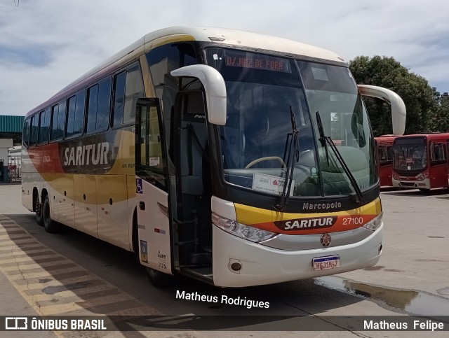 Saritur - Santa Rita Transporte Urbano e Rodoviário 27100 na cidade de Ribeirão das Neves, Minas Gerais, Brasil, por Matheus  Felipe. Número da foto: #10841710.