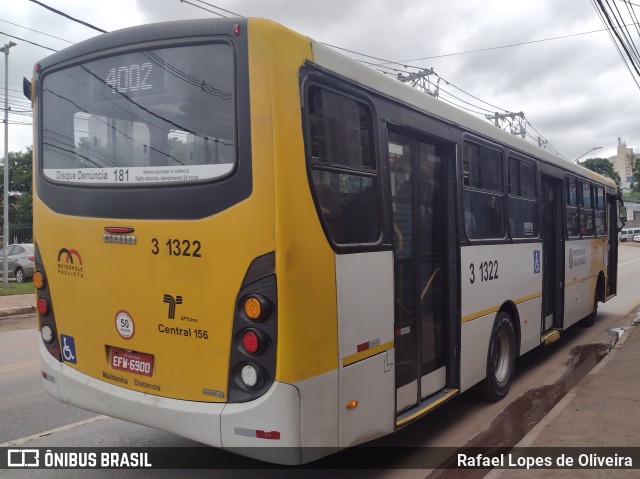 Viação Metrópole Paulista - Zona Leste 3 1322 na cidade de São Paulo, São Paulo, Brasil, por Rafael Lopes de Oliveira. Número da foto: #10842470.