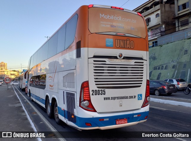 Expresso União 20035 na cidade de Cariacica, Espírito Santo, Brasil, por Everton Costa Goltara. Número da foto: #10844284.