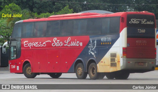 Expresso São Luiz 7260 na cidade de Goiânia, Goiás, Brasil, por Carlos Júnior. ID da foto: 10844528.