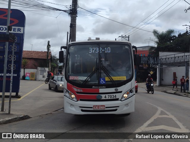 Pêssego Transportes 4 7034 na cidade de São Paulo, São Paulo, Brasil, por Rafael Lopes de Oliveira. ID da foto: 10848414.